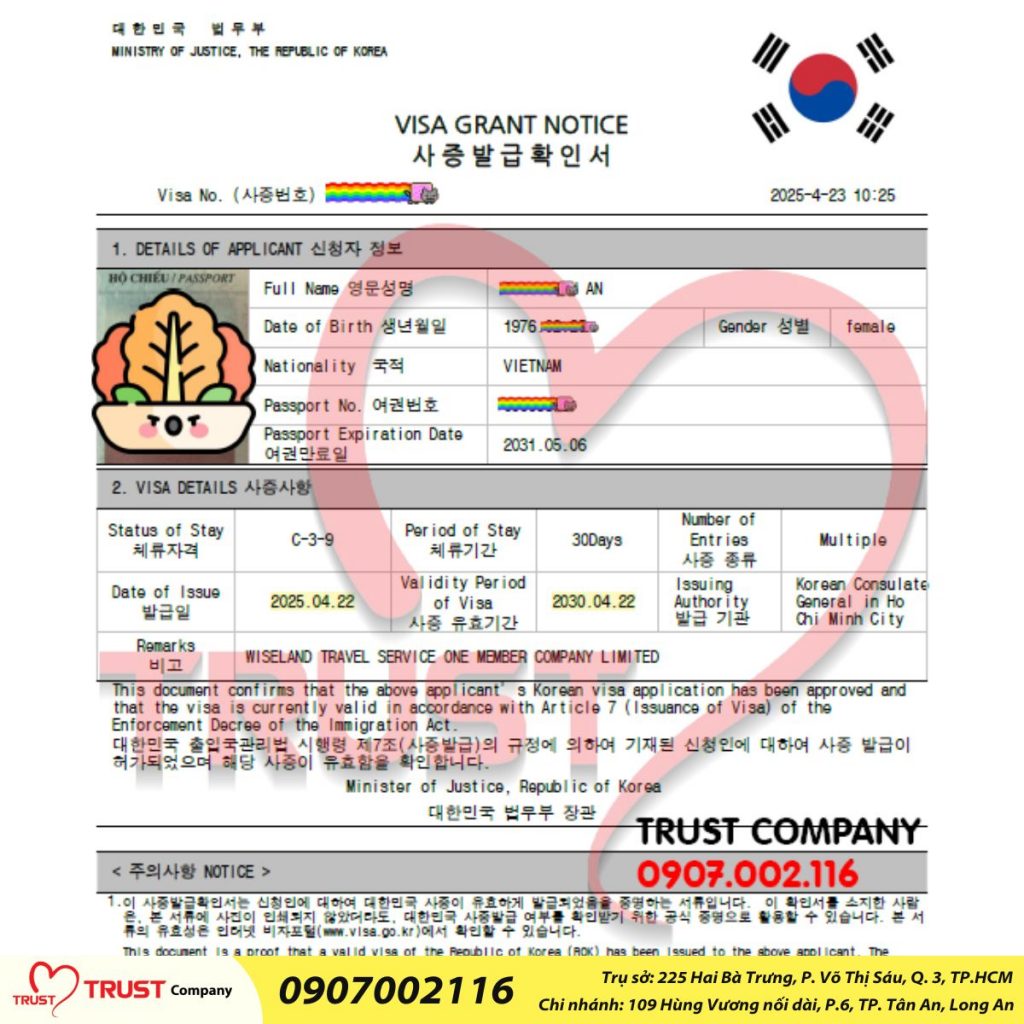 LOẠT VISA HÀN QUỐC “ĐỔ BỘ” TRUST!!